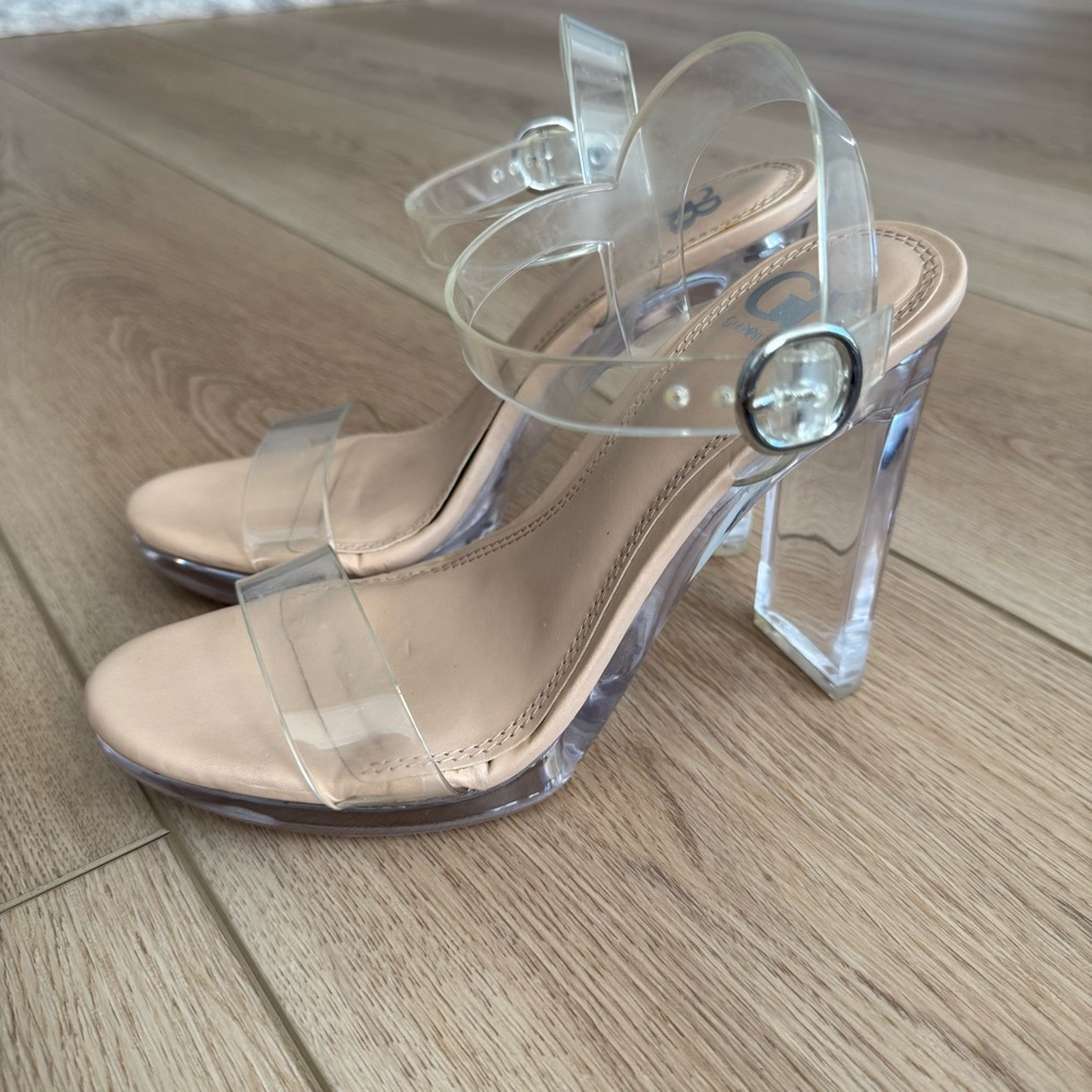 Gianni Bini Clear Strap Heels size 6